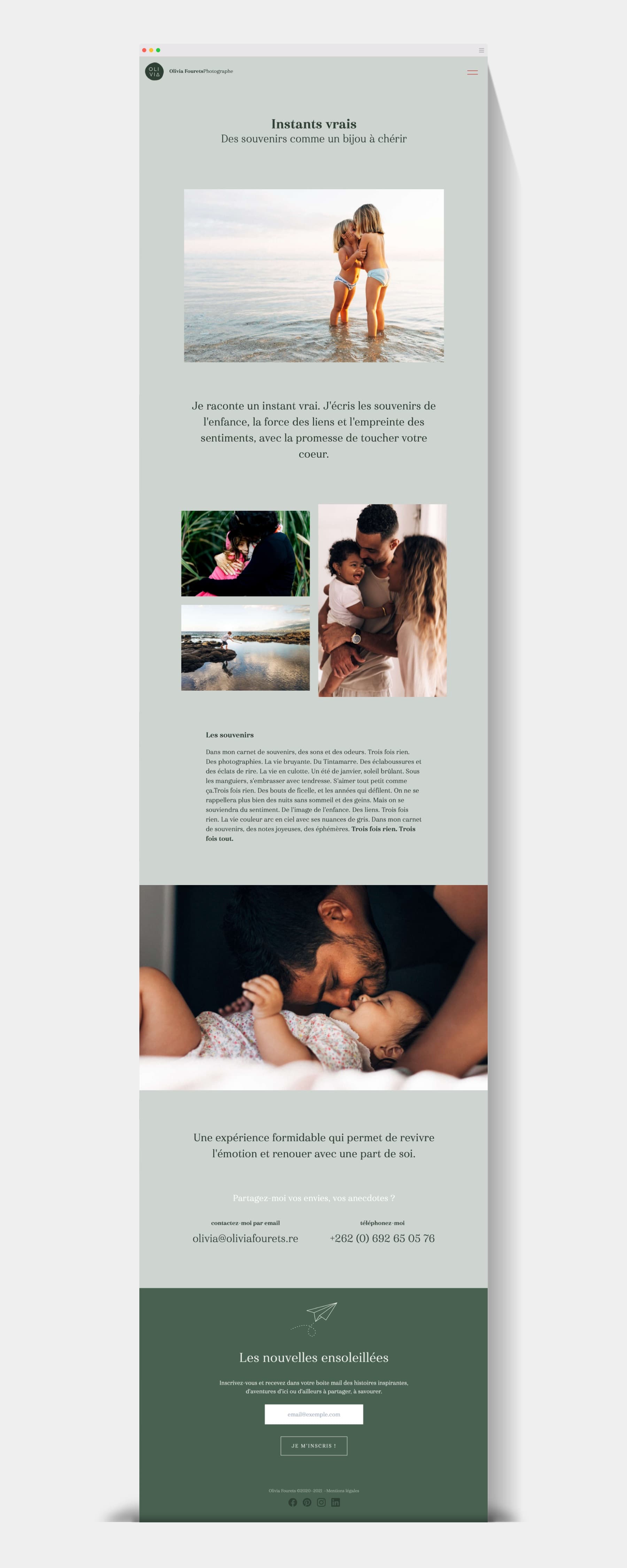 Site internet Olivia Fourets