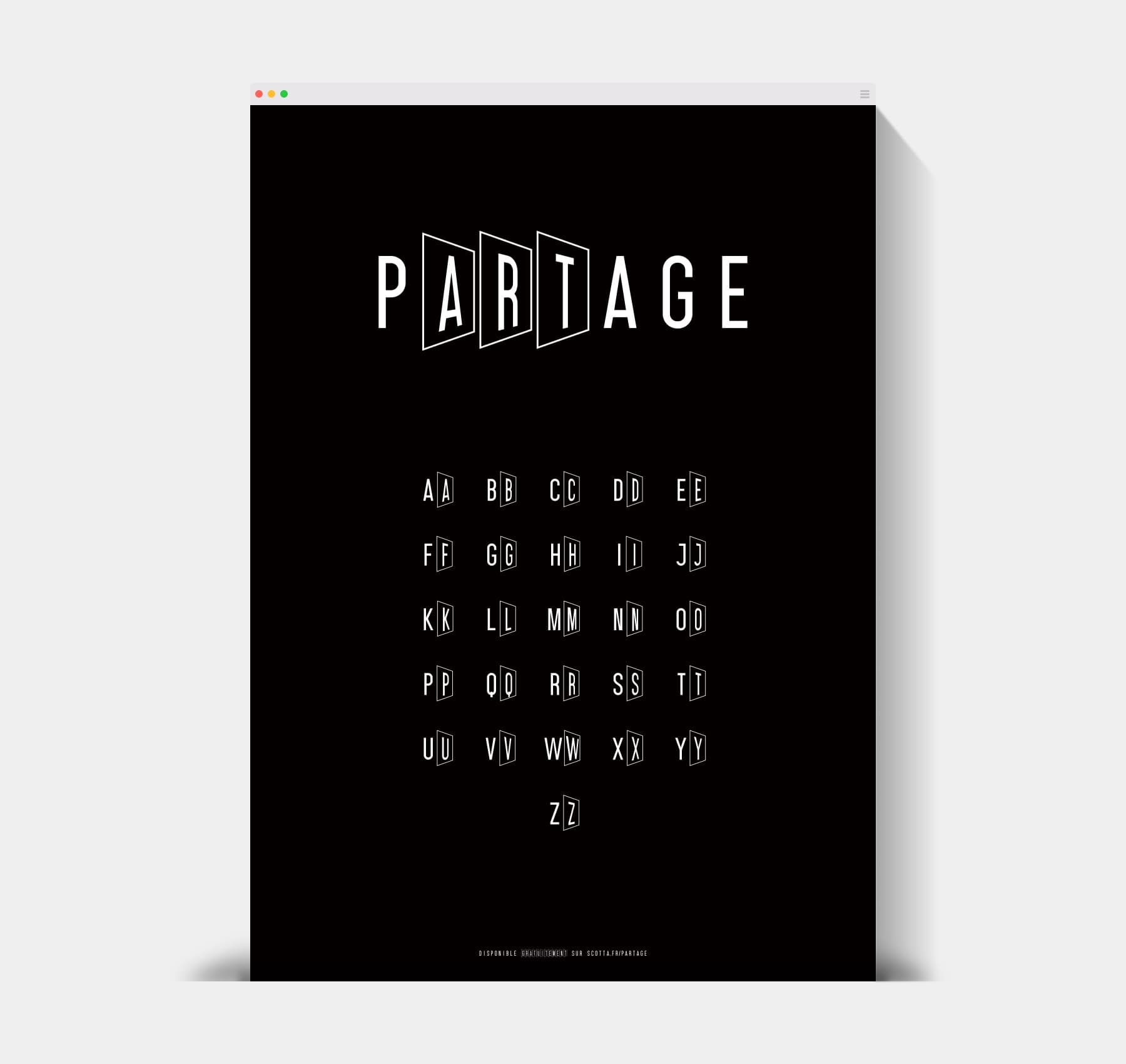 Panneau de présentation de la Typographie Partage