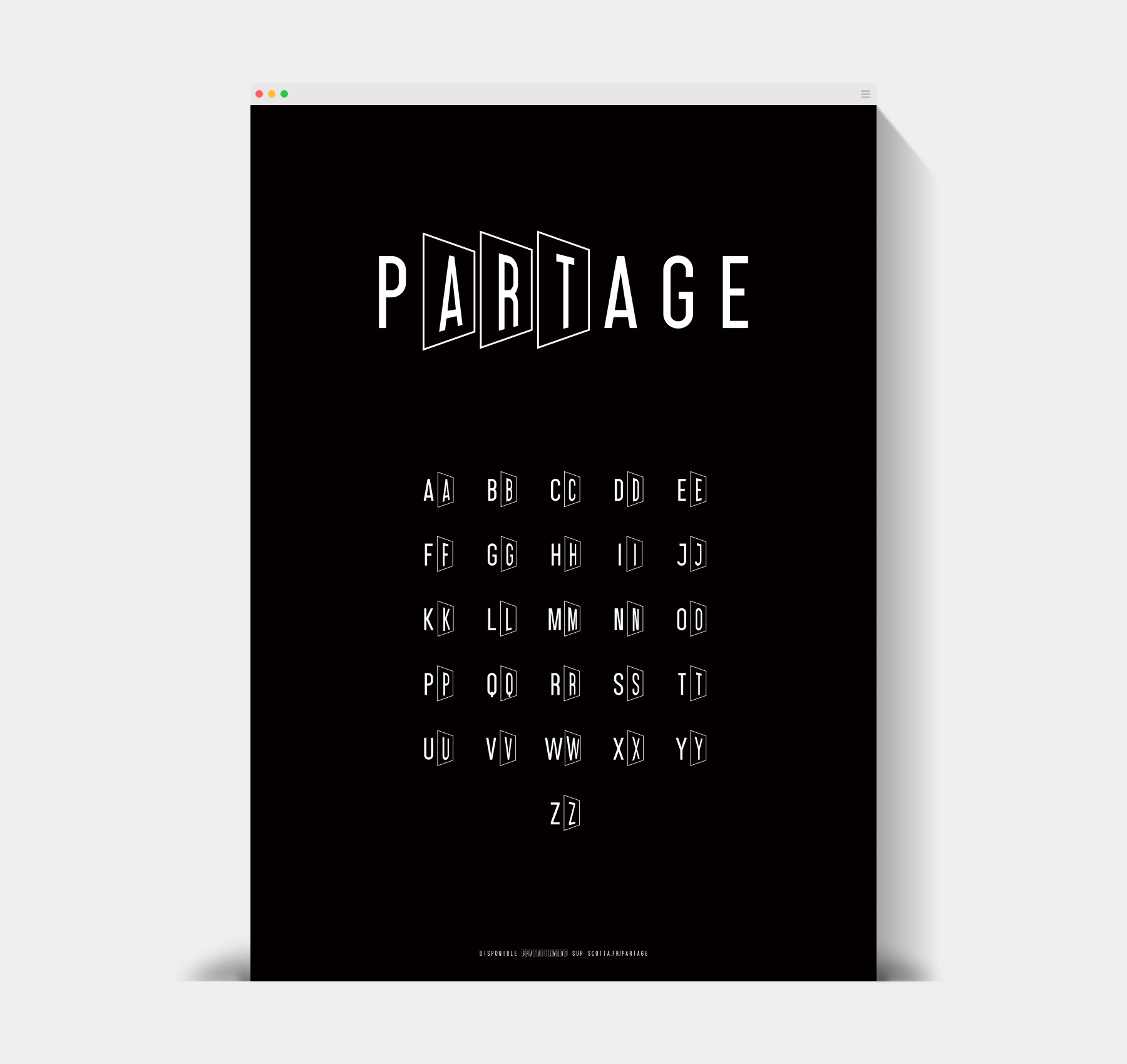 Panneau de présentation de la Typographie Partage